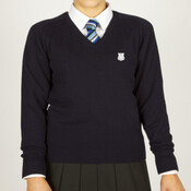 Girls Fit Cotton V-Neck Jumper