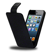 iPhone 5 Flip Case - Black (PU Leather)