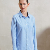 Women's Microcheck (Gingham) long sleeve cotton shirt