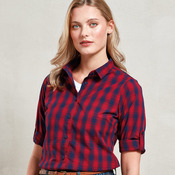 Women's Mulligan check cotton long sleeve shirt