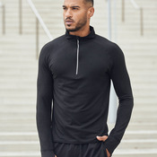 Long-sleeved ¼ zip top